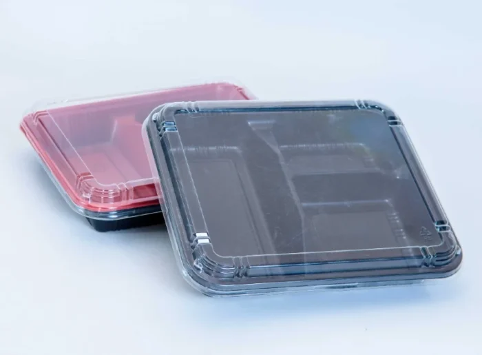 "Durable Meal Prep Tray Packaging by JC Packaging featuring a clear three-compartment design for portion control and freshness – Explore at www.jcpackaging.net"