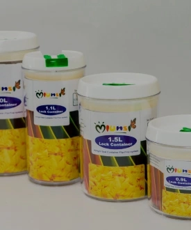 "Durable round lock containers filled with pasta, showcasing JC Packaging's quality premium packaging solutions. Secure your food's freshness at www.jcpackaging.net."