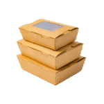 KRAFT PAPER SALAD BOX WITH SEE THROUGH WINDOW
