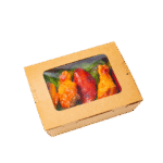 KRAFT PAPER SALAD BOX WITH SEE THROUGH WINDOW(1)