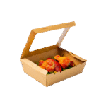 KRAFT PAPER SALAD BOX WITH SEE THROUGH WINDOW(2)