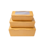 KRAFT PAPER SALAD BOX WITH SEE THROUGH WINDOW(3)