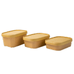 KRAFT RECTANGULAAR CONTAINER WITH PAPER LIDS