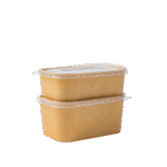 KRAFT RECTANGULAR CONTAINER WITH PP LIDS