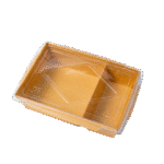 KRAFT RECTANGULAR PAPER BOX WITH CLEAR CLIP COVER DOUBLE COMPARTMENT(1)