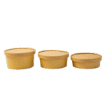 KRAFT ROUND SALAD BOWLS WITH PAPER LIDS (2)