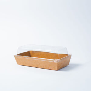 RECTANGULAR KRAFT PAPER BOWL AND CLEAR LID