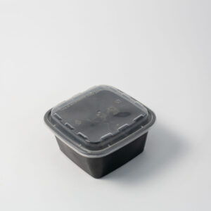 650ml RECYCLABLE SQUARE PLASTIC AND LID