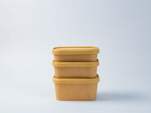 KRAFT RECTANGULAR CONTAINER WITH PAPER LIDS