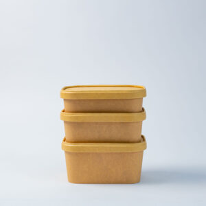 KRAFT RECTANGULAR CONTAINER WITH PAPER LIDS