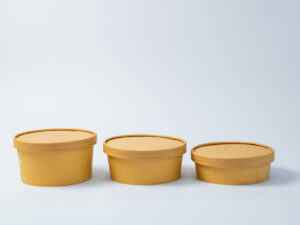 KRAFT ROUND SALAD BOWLS WITH PAPER LIDS