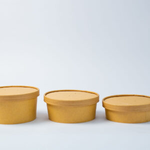 KRAFT ROUND SALAD BOWLS WITH PAPER LIDS