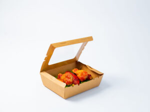 KRAFT PAPER SALAD BOX WITH SEE THROUGH WINDOW