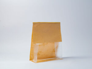 KRAFT PAPER WIRE CLIP BAG WITH WINDOW