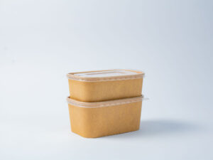 KRAFT RECTANGULAR CONTAINER WITH PP LIDS