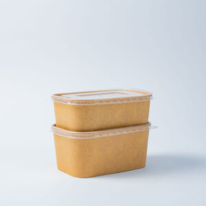KRAFT RECTANGULAR CONTAINER WITH PP LIDS
