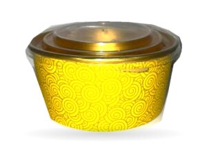 1300ml Aluminium Foil-Lined Bowl with Clear Lid