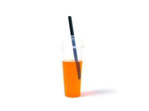 24OZ BLACK DOME CUPS WITH STRAWS