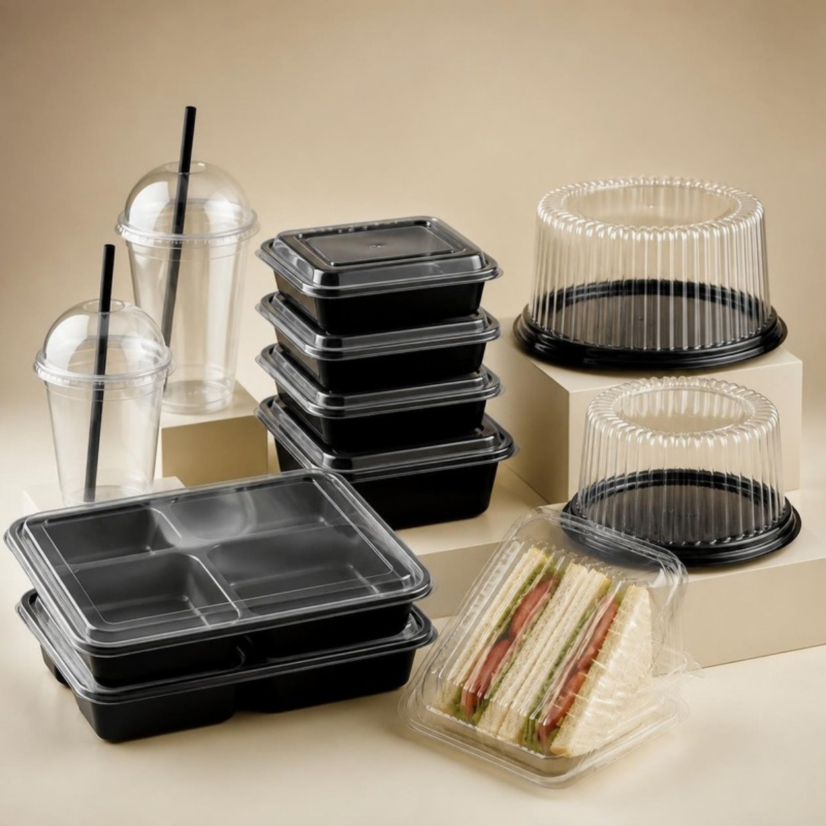 Recyclable plastic food packs collection