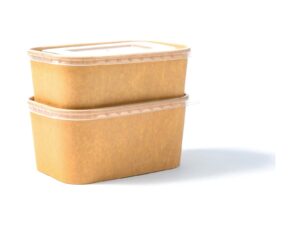 KRAFT RECTANGULAR CONTAINER WITH PP LIDS