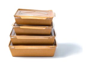 KRAFT RECTANGULAR PAPER BOX WITH CLEAR CLIP COVERS