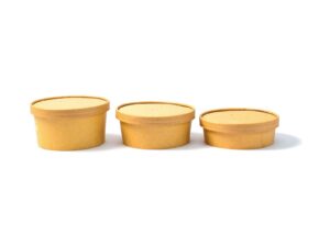 KRAFT ROUND SALAD BOWLS WITH PAPER LIDS