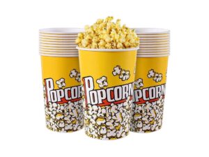 Pop corn bucket 46oz - yellow paper popcorn tubs
