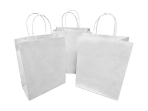 White kraft paper bags with twisted handles