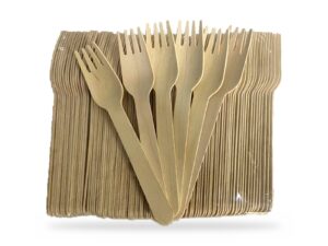 Pack of disposable wooden forks